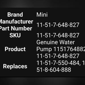 BMW Water Pump 11517648827